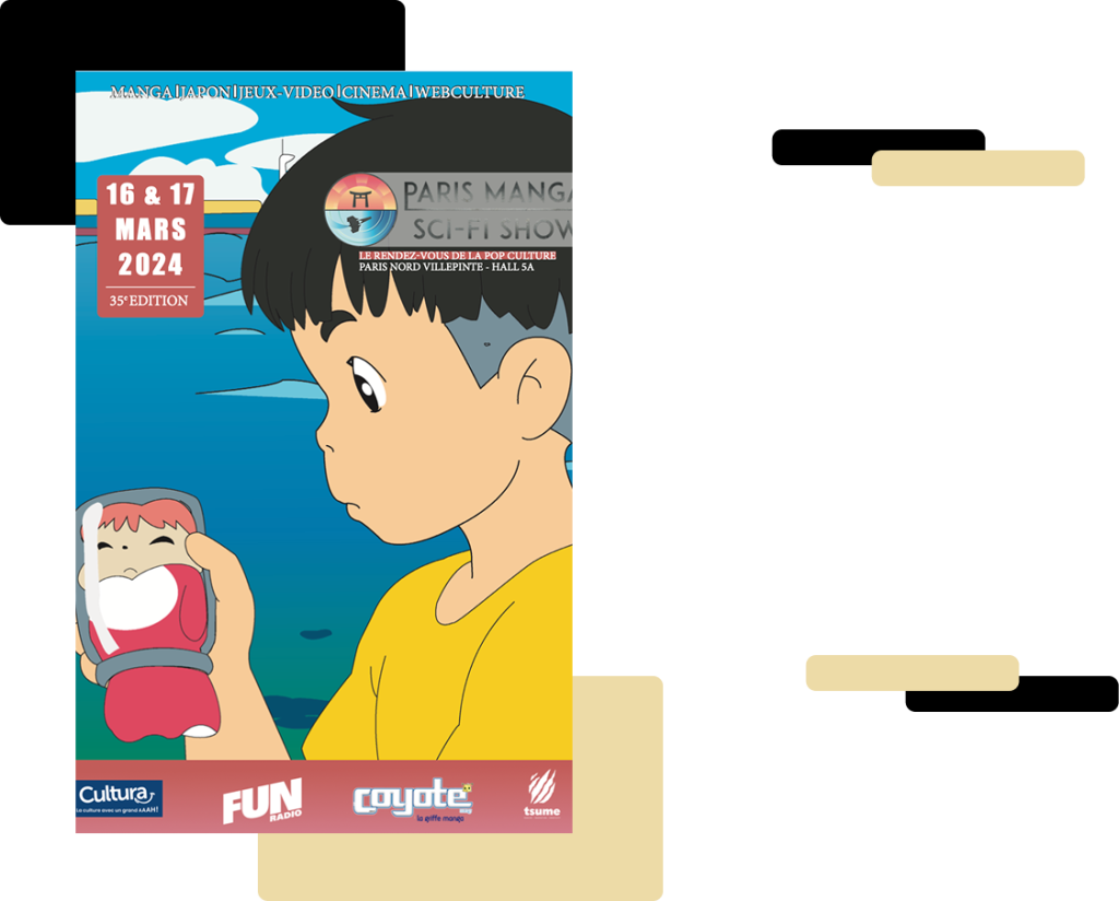 Affiche représentant Ponyo avec Sosuke.