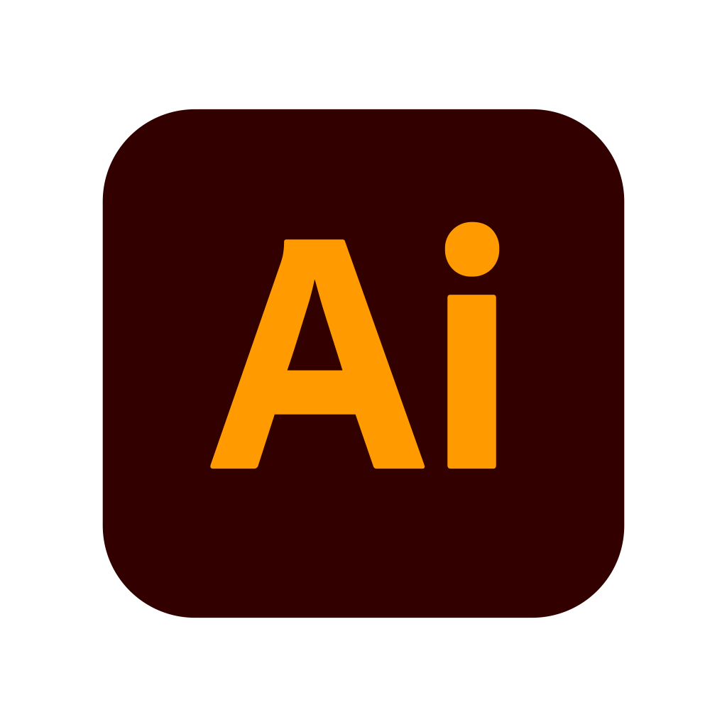 logo illustrator -> texte AI en orange sur un fond marron