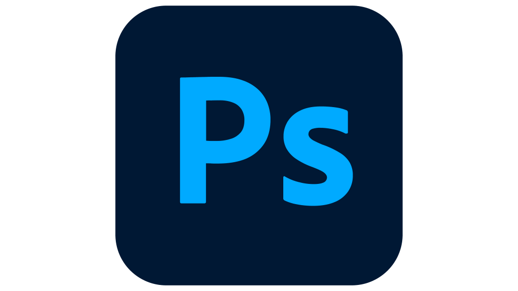 logo phostoshop -> texte Ps en bleu clair sur un fond bleu foncé
